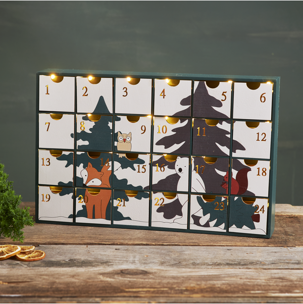 Forest Friends LED adventskalender hout